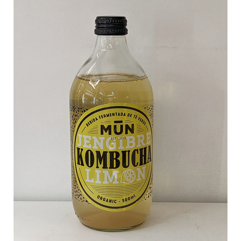 Kombucha Mun Jengibre Limón,  500 ml.