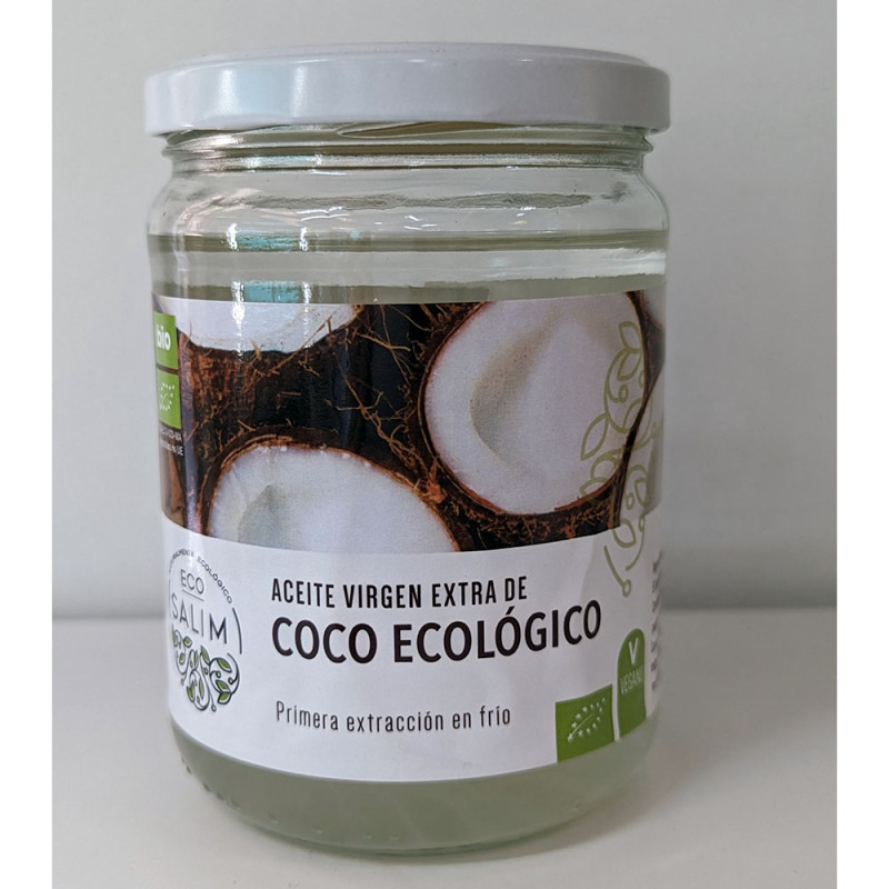 Aceite virgen extra de coco ecológico, 400 ml.
