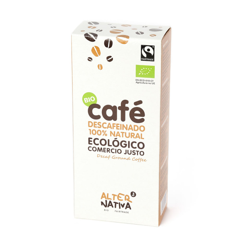 Café descafeinado molido Bio Fairtrade  (Arábica 100%), 250g